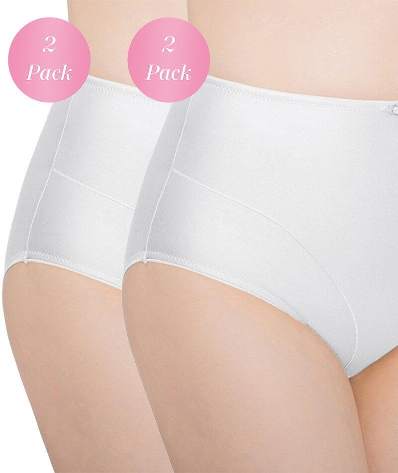 Exquisite Form Control Top Shaping Brief 2 Pack - White Shapewear